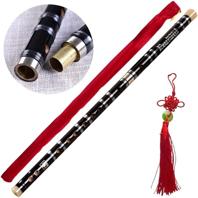 Pluggable F Key Bitter Bamboo Flute Dizi With Free Membrane & Glue & Protector Set, Chinese Traditional Handmade Musical Woodwind Instrument