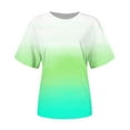 thumbnail image 3 of Womens Loose Fit Tshirts Short Sleeve Gradient Color Summer Tops Casual Workout Yoga Tunic T Shirts Tops Fashion Trendy Round Neck Shirts Loose Casual Tshirts Athletic Tops for Women, 3 of 5