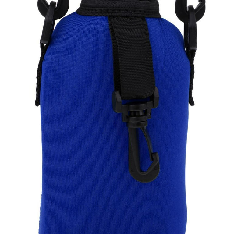 Steel Bottle / Sleeve Holder Bag With Adjustable Shoulder Strap (Printed  Blue Abstract )