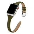 thumbnail image 1 of WFEAGL Apple Watch Leather Band Replacement Wristband 38mm 40mm 41mm Green/Silver, 1 of 6
