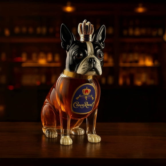 Animal Whiskey Bottle, Glass Liquor Decanter, Bourbon Wine Container, Elegant Table Decor, Sculpted Animal Statue, 320ml, for Birthdays Home Display Bar(B)