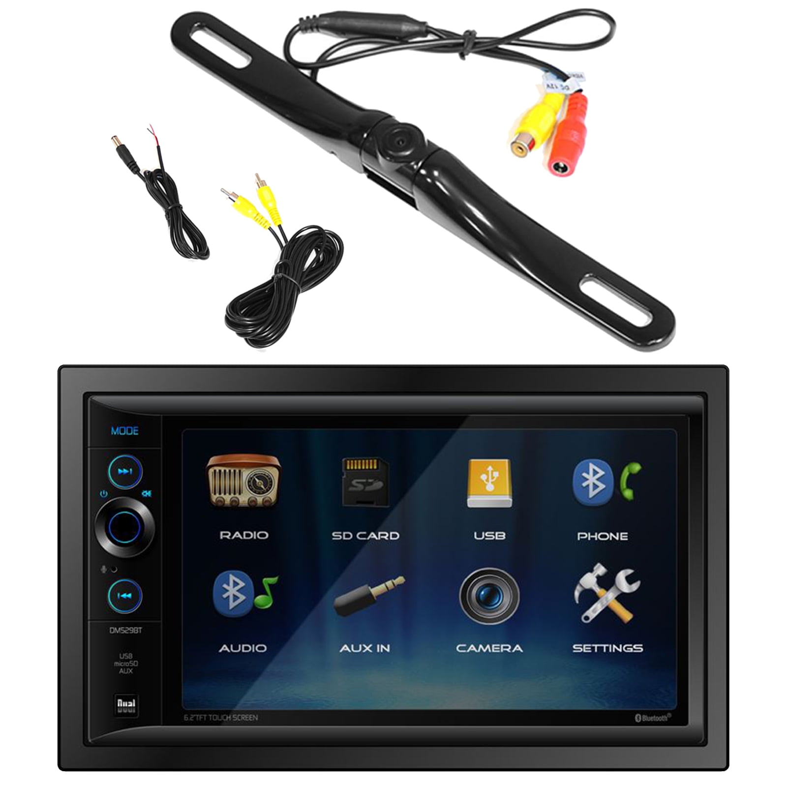 Dual DoubleDIN Mechless Digital Media USB AUX Bluetooth Stereo