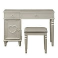 thumbnail image 1 of Poundex Furniture Wood Vanity Set with Stool and Mirror in Silver, 1 of 11