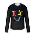 thumbnail image 4 of SnZhen Mens Shirts Fashionable Men's Printed Top With Long Sleeved Round Neck And Smiling Face Printed Top/shirtX, 4 of 4