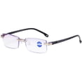 thumbnail image 1 of 4pcs Rimless Reading Glasses Blue Light Blocking Computer Reading Eyeglasses Reusable Rectangular Glasses Lightweight Eyewear Glasses 100/150/200/250 for Men Women Reading, 1 of 5