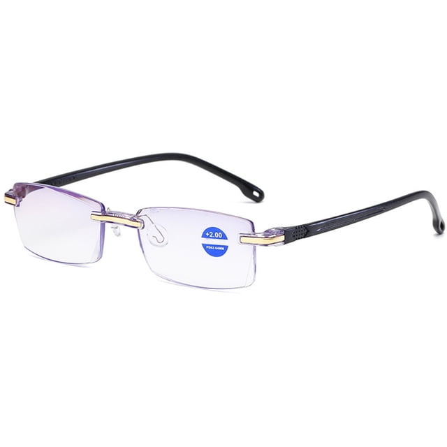 4pcs Rimless Reading Glasses Blue Light Blocking Computer Reading Eyeglasses Reusable Rectangular Glasses Lightweight Eyewear Glasses 100/150/200/250 for Men Women Reading