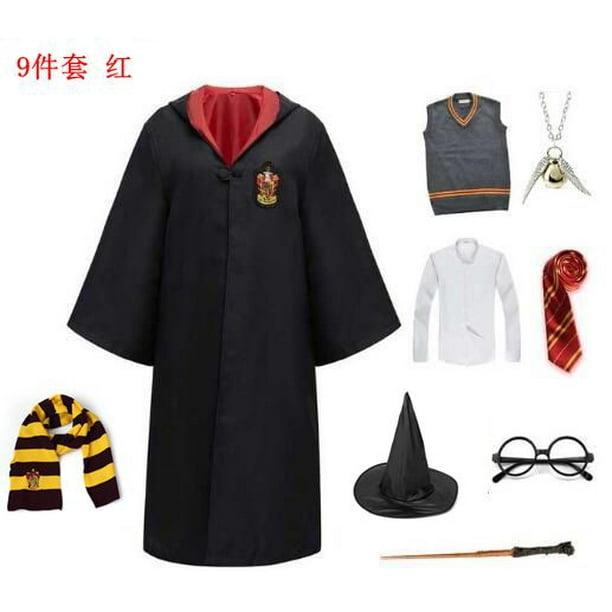 Disfraz de harry potter traje de hermione tunica magica corbata bufanda varita gafas regalo de harry potter ropa de fiesta de halloween