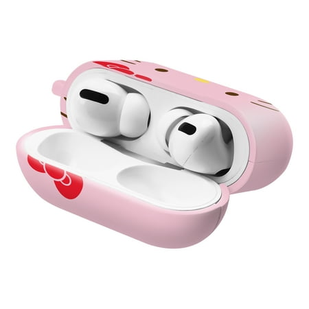 Sanrio AirPods Pro Case Key Ring Keychain Key Holder Hard PC Shell Strap Hole Cover - Face Hello Kitty Pink