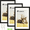 Black Wood Grain, variant on Auralyn Home 16x24 Picture Frames Set of 3, Fits 12x18 with Mat or 16x24 Without Mat, Includes Hanging Kit, Wood Grain