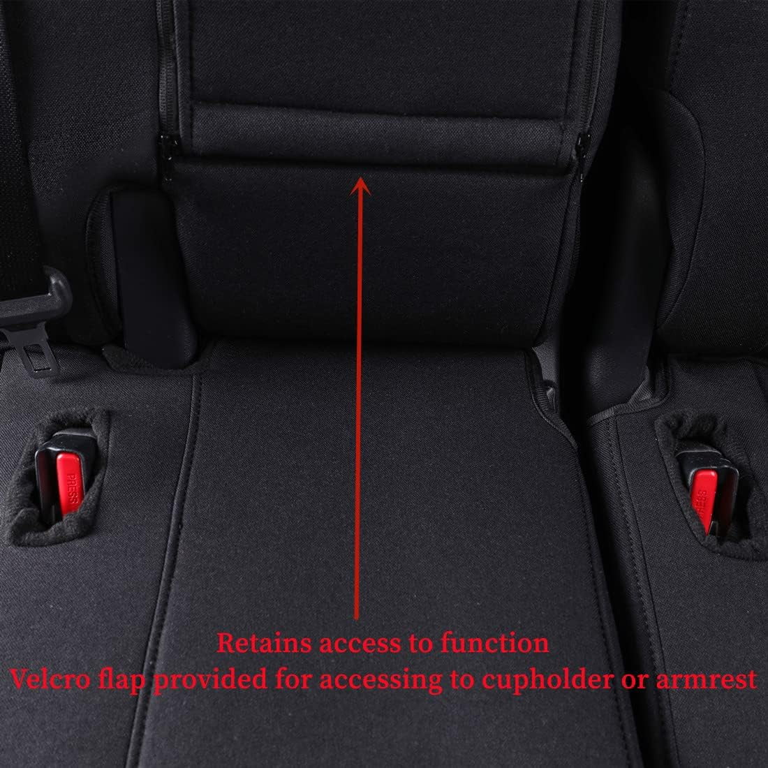 Coverdream Custom Fit Toyota Highlander 2014-2019 Three Row,Second Row Captain Chair Seat Covers &Hybrid - Polyester Full Set Black