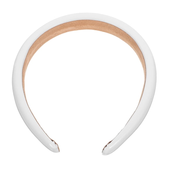 BESTYASH Solid Color White Headband Non Slip Wide Brim PU Hair Band