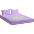 thumbnail image 2 of D.N.G. BEDDINGS 3 Piece Box Spring Cover - 100% Egyptian Cotton, 800 TC, Wrap Around 4 Sides Bed Skirt for Hotel & Home, Fits Box Springs up to 10 Inch - Full, Stripe Lilac Color, 2 of 9