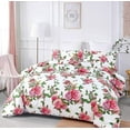 thumbnail image 5 of DaDa Bedding Romantic Roses Floral Duvet Cover Set - Lovely Spring Garden Pink w/Pillow Cases - Bright Vibrant Colorful Blooming Flowers - Very Soft Comforter Cover w/Corner Ties - Twin - 2-Pieces, 5 of 9