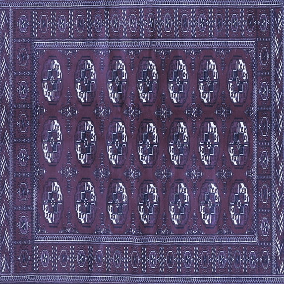 Ahgly Company Machine Washable Indoor Square Persian Blue Traditional Area Rugs, 5' Square
