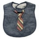 thumbnail image 1 of Babero para Bebé Frenchie Mini Couture Azul Cambray con Corbata de Rayas, 1 of 2