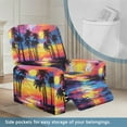 thumbnail image 2 of SCRAWLGOD Palm Tree Sunset Recliner Chair Covers Stretch Chair Cover for Electric Recliner Slipcovers 4-Piece Lazyboy 1 Seat Sofa Cover Furniture Protector with Pocket for Pets Dogs, 2 of 7