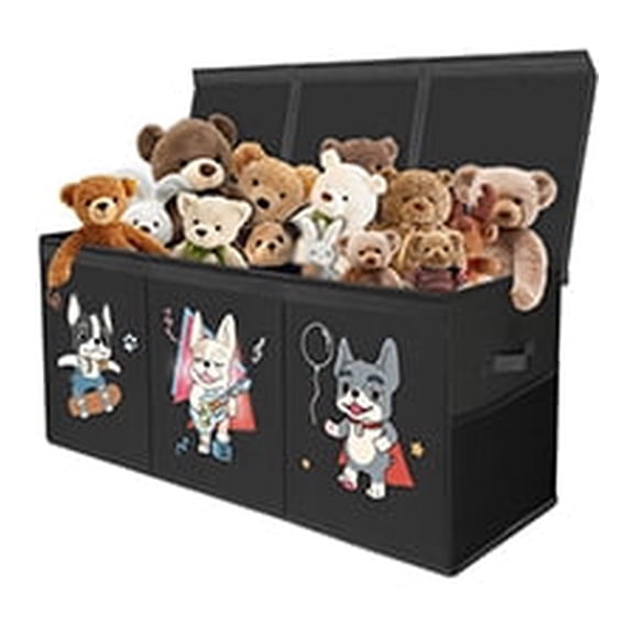 Toy Box Chest Organizer Bins for Girls Boys, Kids Large Fabric Collapsible Storage Basket Container with Flip-Top Lid & Handles for Clothes,Blanket,Nursery,Playroom,Bedroom