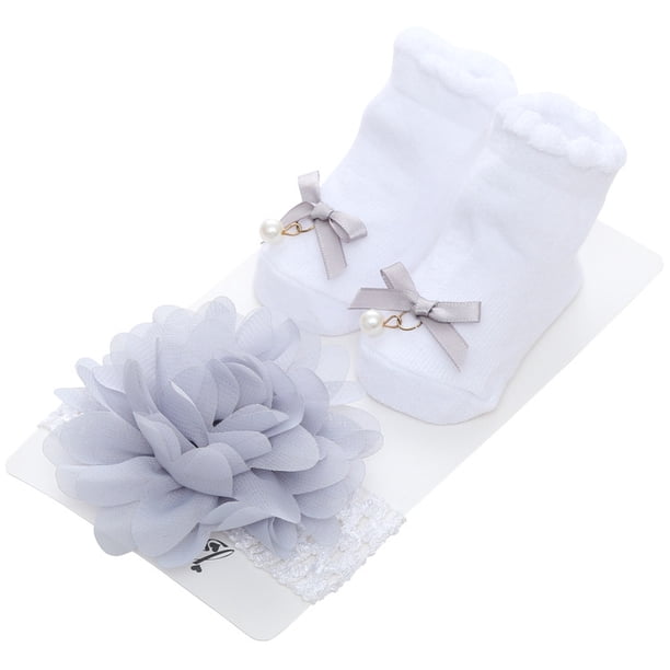 Baby Stuff Newborn Solid Color Lace Baby Socks Bow Princess Cute Baby Bowknot Socks Hair Band Set Photo Props Baby Shower Walmart Com Walmart Com