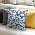 thumbnail image 7 of Blue Pioneer Flower And Bird Pillow Covers,Blue Pioneer Flower And Bird Throw Pillow Covers 18"×18" ,Living Room Sofa Couch Pillow Covers,Decorative Pillow Covers, 7 of 7