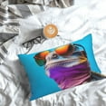 thumbnail image 5 of Goofa Lizard With Sunglasses Colorful Print Plush Throw Pillow Case, Soft Velvet with Hidden Zipper, Decorative Cushion Cover for Sofa, Bed, Car, and Home Décor-14"x20", 5 of 6