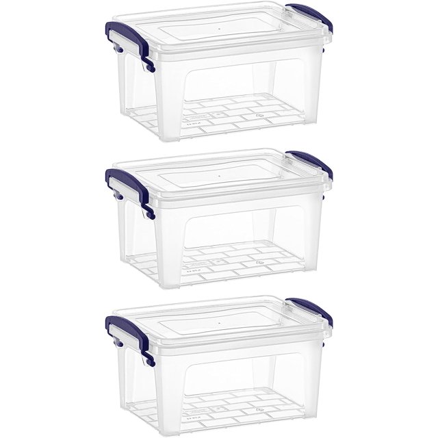 Superio Clear Storage Bins with Lids, Stackable Storage Box with Latches and Handles, Extra