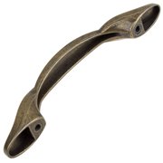 GlideRite 3 in. Center Twisted Cabinet Pull Hardware Handle, Antique Brass