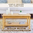 thumbnail image 5 of Kawind Home Solid Wood Coffee Table, Light Walnut Finish, Classic Living Room Centerpiece, 5 of 7