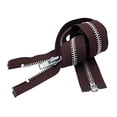 thumbnail image 1 of YKK #10 10 Inch to 36 Inch Aluminum Separating Jacket Zipper Extra Heavy Duty Metal Zippers for Sewing Coats Crafts (Brown - 570, 15 Inches), 1 of 3
