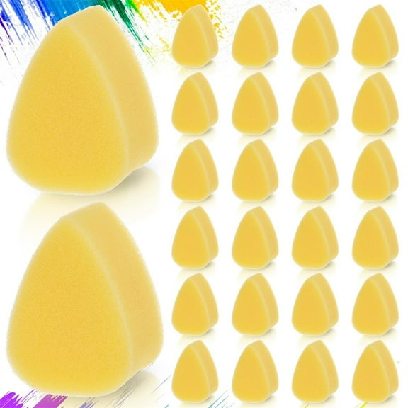 Tutuviw 24 Pcs Water Droplets Face Paint Sponges, Yellow Sort Face Painting Sponges High Density Face Painting Supplies for Kids Adults Art Works Makeup Body Painting
