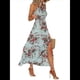 thumbnail image 2 of Vestido Bohemio de Verano Sin Mangas con Cuello Halter y Abertura Larga para Mujer Azul S, 2 of 9