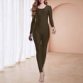 thumbnail image 2 of Women Long Sleeve Round Neck Solid Leotard - Stretchy Performance Wear For Yoga Dance Gymnastics, 2 of 3