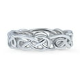 thumbnail image 2 of BERRICLE Sterling Silver Woven Stackable Celtic Knot Fashion Anniversary Band for Unisex, Rhodium Plated Size 4, 2 of 8
