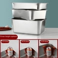 thumbnail image 4 of Lavabo cuadrado de acero inoxidable Lavabo rectangular de fondo plano y profundo para lavar verduras Plato para alimentos cocidos Lavabo para batir verduras con tapa Lavabo para congelar Lavabo para, 4 of 5