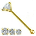 thumbnail image 2 of Tioneer 14K Solid Gold End Bone Nose Stud, Round Cubic Zirconia Nose Jewelry for Adults, 2 of 2
