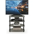 thumbnail image 4 of Furinno Turn-N-Tube Easy Assembly 4-Tier Petite TV Stand, French Oak Grey/Black, 4 of 6