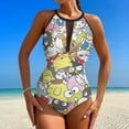 thumbnail image 2 of Hello Kitty Women's One Piece Swimsuit High Neck Tummy Control Swimwear Bathing Suit, 2 of 7