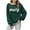 Dark Green, variant on d Women Merry Christmas Crew Neck Sweater - Long Sleeve Letter Print Loose Knitted Pullover Red, XL