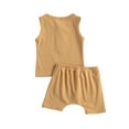 thumbnail image 5 of Qiylii Baby Solid Color Outfits, Tank + Shorts, Elastic Waist with Pockets, 5 of 6