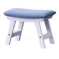 thumbnail image 1 of Reposapiés de madera con cojín de esponja, taburete para decoración del hogar, blanco y azul, 1 of 14
