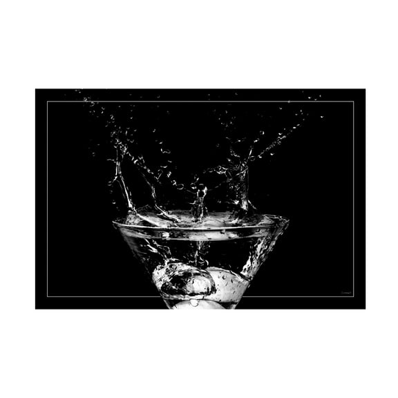 Canvas Wall Art - Gordon Semmens 'Martini Splash 14' Wall Art for Living Room, Bedroom, or Office Décor by Trademark Fine Art - 19 x 12 Inches