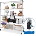 thumbnail image 5 of SYTHERS 5 Tier NSF Wire Shelf Shelving Unit, 59.06"D x 17.72"W x 70.87"H Adjustable Storage Metal Rack with Wheels, Ideal for Garage, Kitchen, Office Home and More, Chrome, 5 of 8