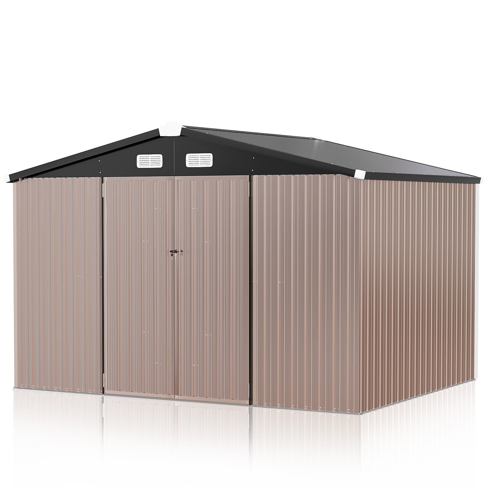 おおばかやろう　6点セット 7'x7'/ 8'x10' Outdoor Storage Shed Metal Tools Shed Utility Room W