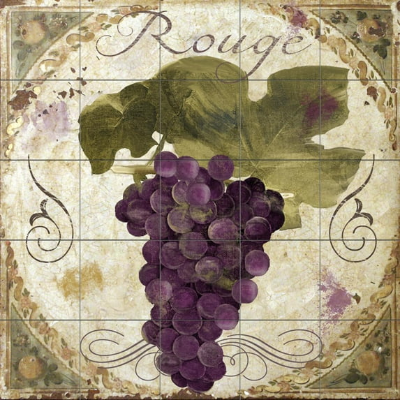 Tile Mural Kitchen Backsplash - Tuscany Table Rouge-CB - by Color Bakery