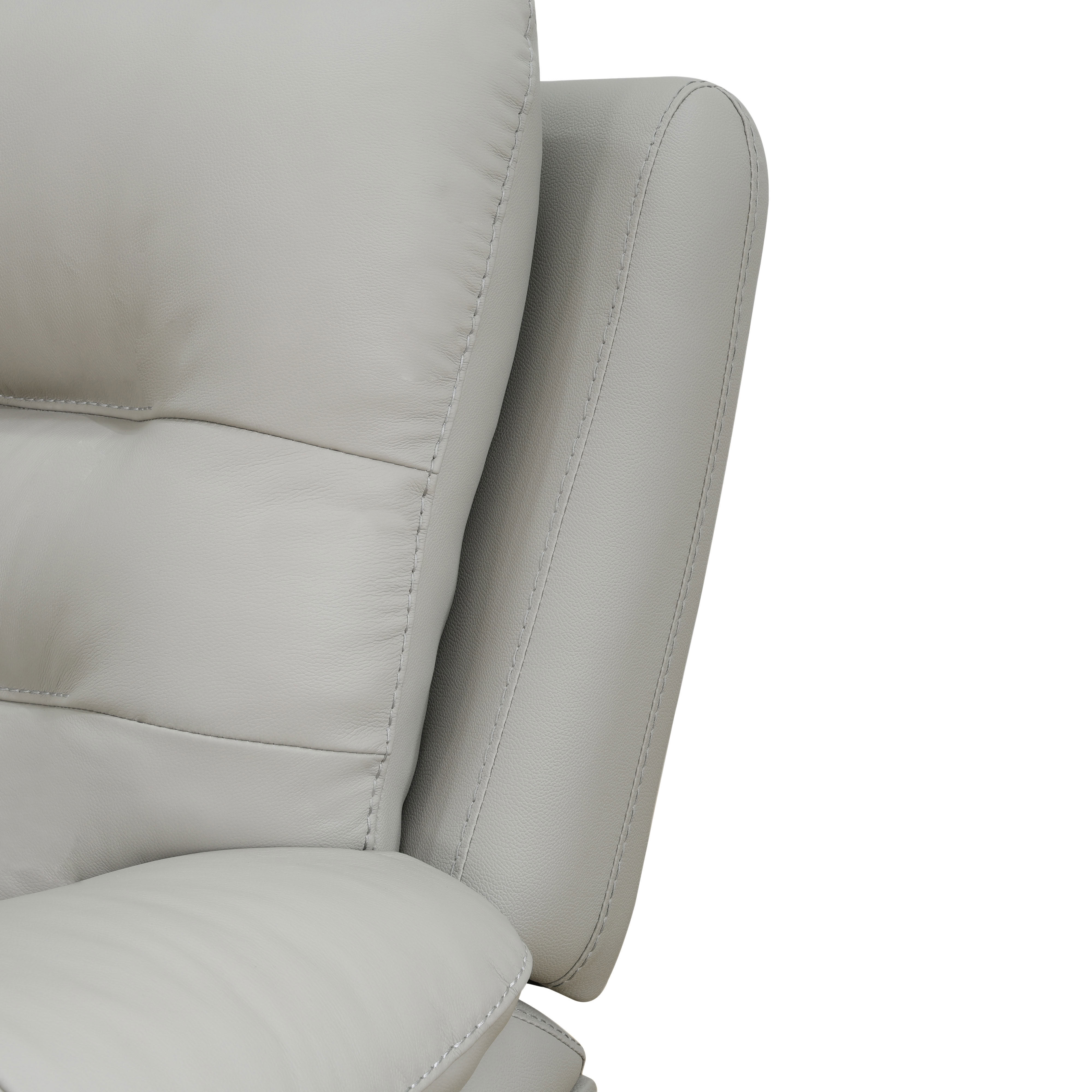 MAYEERTY 3-Seater Recliner Sofa, Genuine Leather with USB Charging for Living Rooms