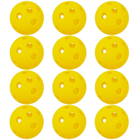 Carevas 12 Packs 26 Holes Indoor Pickleball Balls for Indoor Court