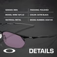 thumbnail image 2 of Oakley OO4145 Wire Tap 2.0 Rectangle Shaped Non-Polarized Sunglasses for Men - Includes Official Eyewear Kit - Satin Black Frame with Prizm Grey Lens, 2 of 6