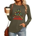 thumbnail image 6 of Christmas Tree Shirt Women Christmas Embroidered Trees Long Sleeve Shirts Gift Xmas Graphic Tee Tops, 6 of 7