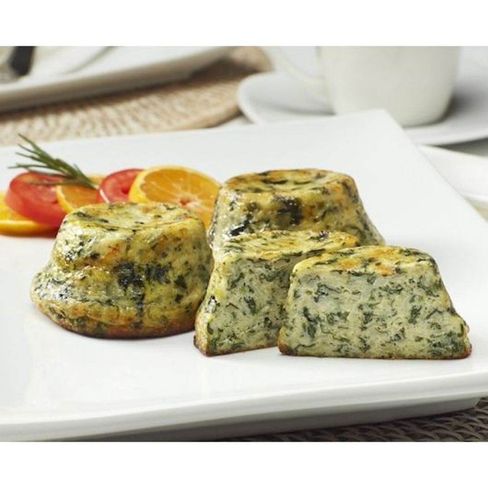Oak Stove Kitchens Cheese and Spinach Crustless Quiche, 50 count