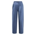 thumbnail image 5 of XFLWAM High Rise Womens Wide Leg Capri Pants Lightweight Solid Color Women’S Capris Wide Leg Linen Capris Casual Crop Blue M, 5 of 5