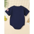 thumbnail image 3 of Baby Boys Girls Independence Day Romper, 4th of July Short Sleeve Round Neck Letter Print Bodysuit, 3 of 9